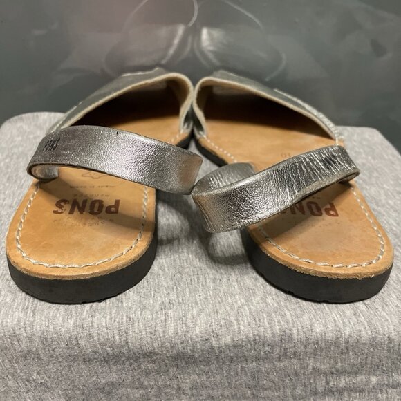PONS Avarca Menorca Spain 510 Classic Style Silver Sandals Women Size 10US 40EU - Picture 2 of 4